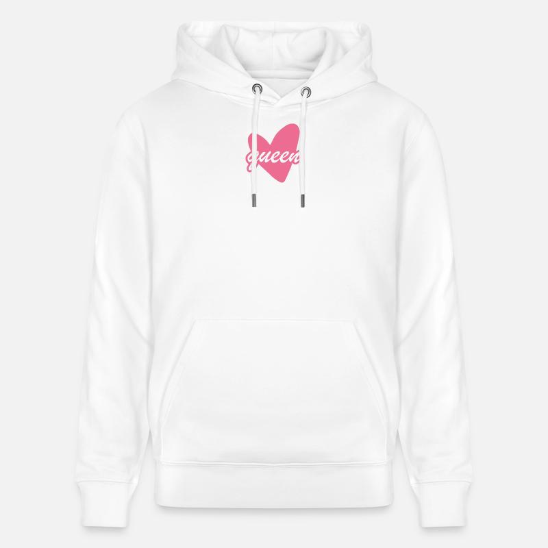 Queen Heart Script Herz Girl - Sweat à capuche bio CRUISER Stanley/Stella Unisexe - blanc