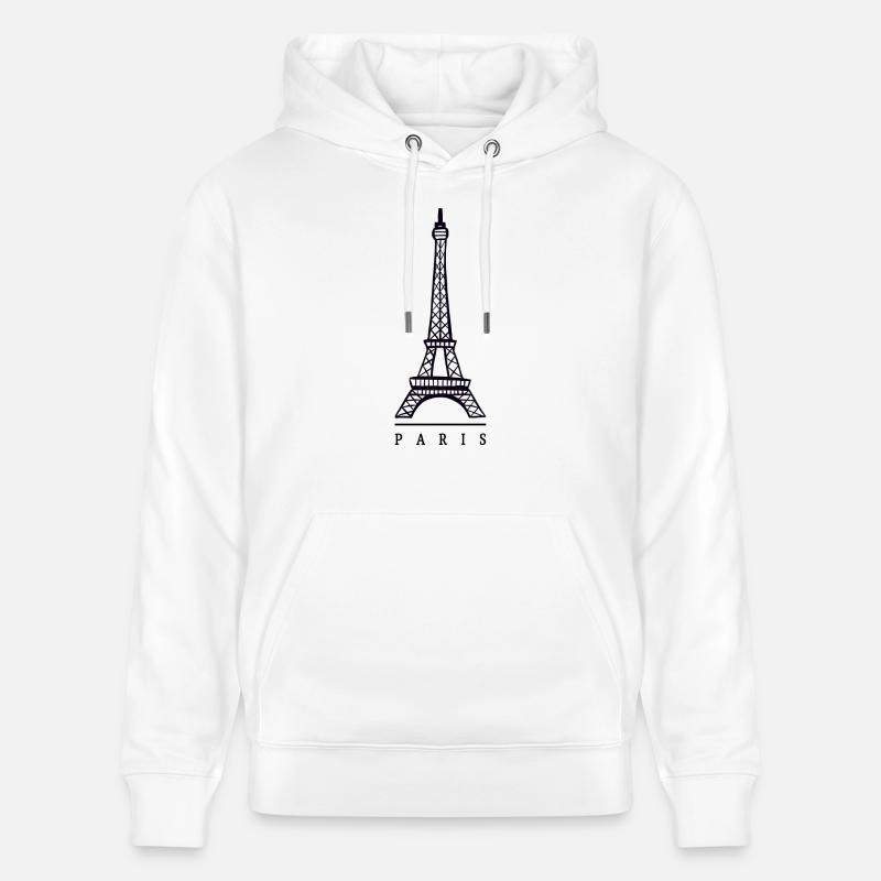 Tour Eiffel, Paris - Sweat à capuche bio CRUISER Stanley/Stella Unisexe - blanc