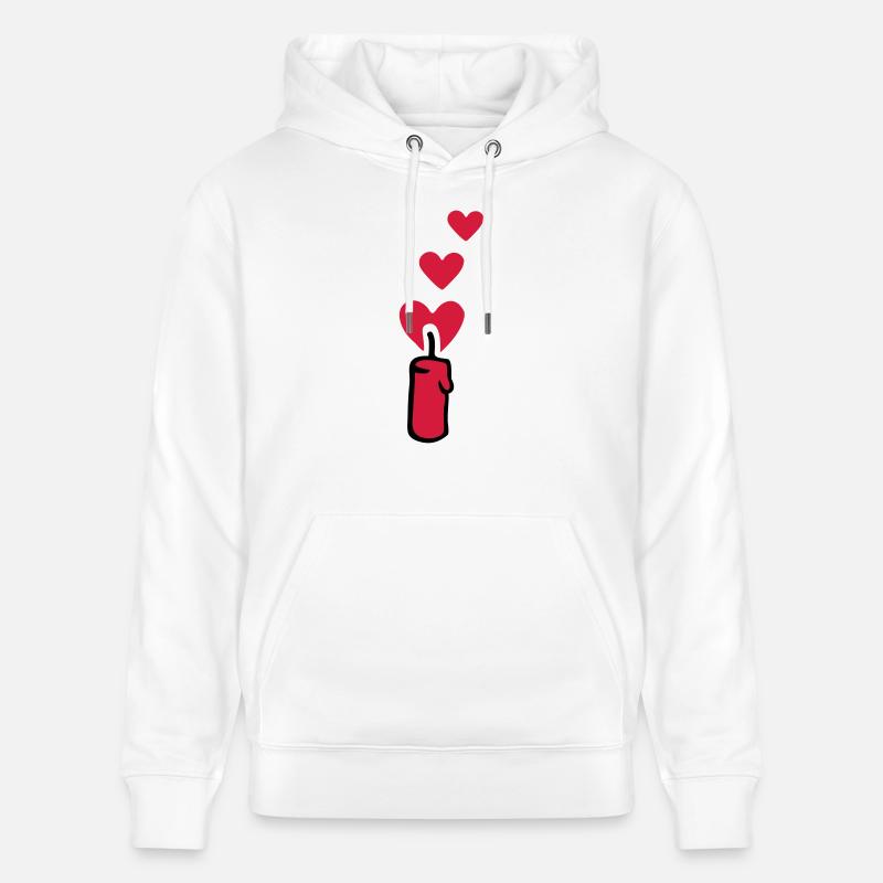 Bougie Coeur 2 - Sweat à capuche bio CRUISER Stanley/Stella Unisexe - blanc