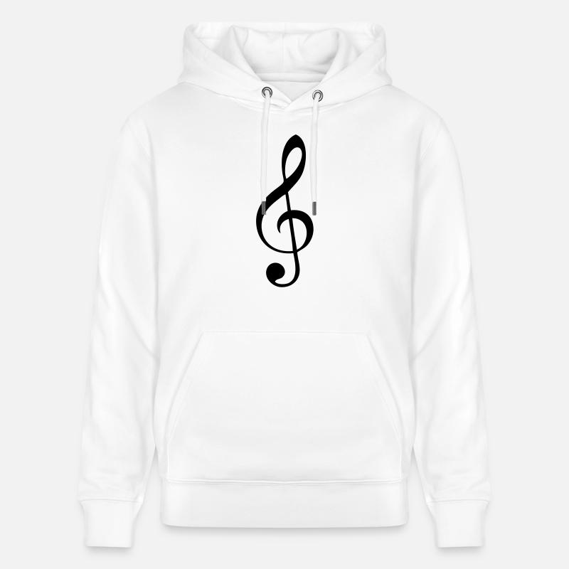 cle de sol note musique - Sweat à capuche bio CRUISER Stanley/Stella Unisexe - blanc