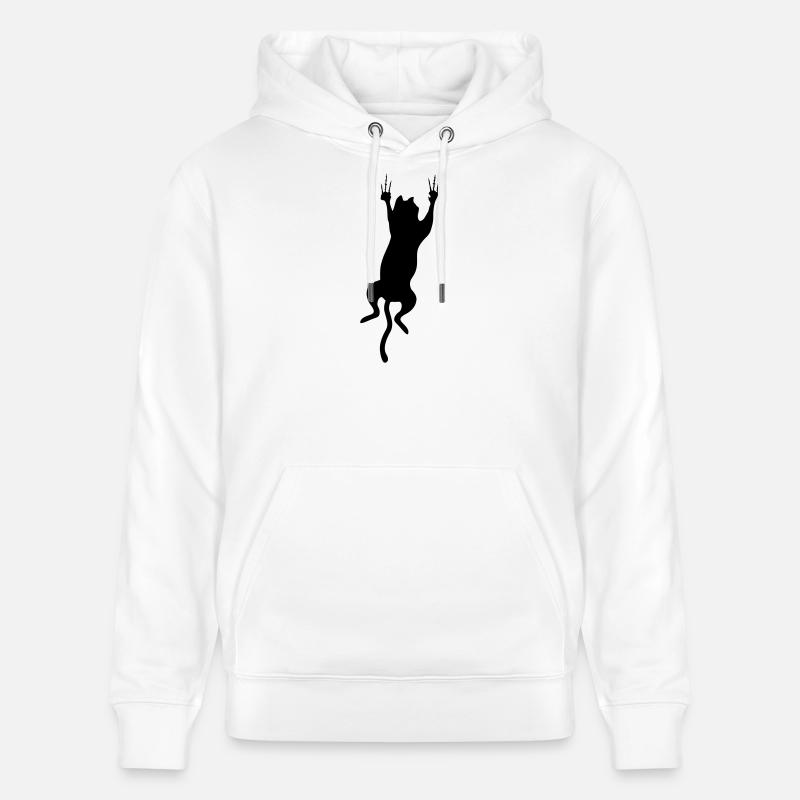 chat cat - Sweat à capuche bio CRUISER Stanley/Stella Unisexe - blanc