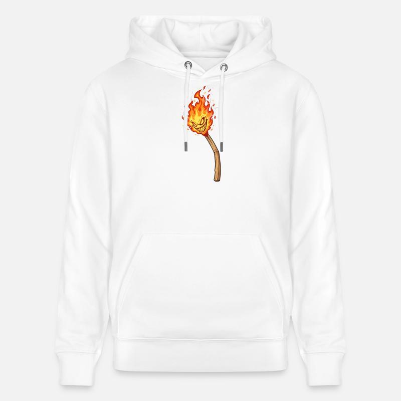Lodernder Flammenkobold - Stanley/Stella Unisex Bio-Hoodie CRUISER  - Weiß