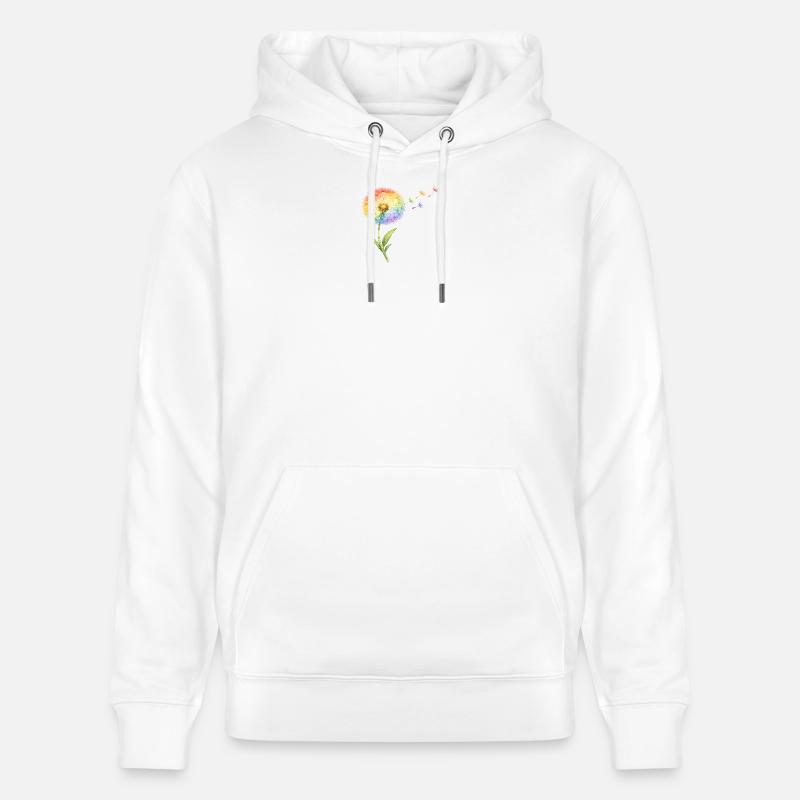 Pissenlit arc-en-ciel - Sweat à capuche bio CRUISER Stanley/Stella Unisexe - blanc