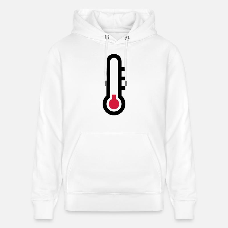 Icône d'icône de température du thermostat - Sweat à capuche bio CRUISER Stanley/Stella Unisexe - blanc
