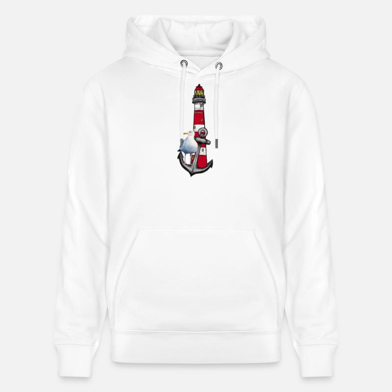 Leuchtturm Strandvogel Grafik Anker - Stanley/Stella Unisex Bio-Hoodie CRUISER  - Weiß