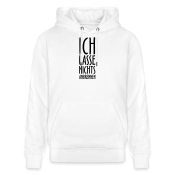 ICH LASSE NICHTS ANBRENNEN Grill und Koch Design - Stanley/Stella Unisex Bio-Hoodie CRUISER  - Weiß - Vorne - Alina (178cm) & Michal (187cm)