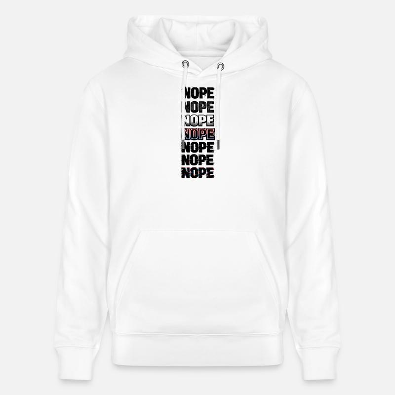 Nope Neon Glitch Text Stack - Stanley/Stella CRUISER Unisex Organic Hoodie - white