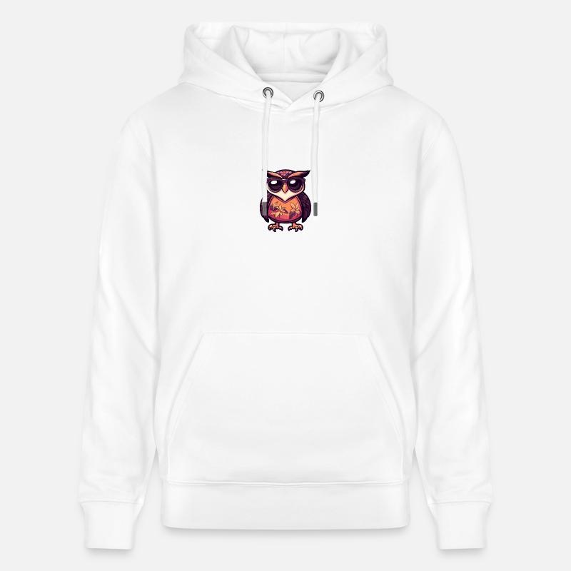 Eule Comic Cool Sommer - Stanley/Stella Unisex Bio-Hoodie CRUISER  - Weiß