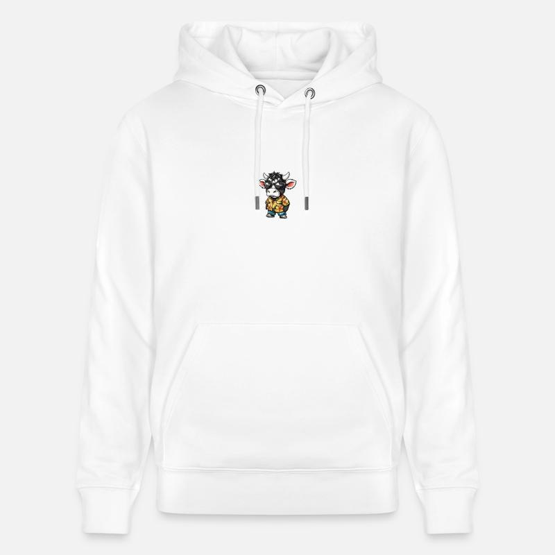 Kuh Comic Cool Sommer - Stanley/Stella Unisex Bio-Hoodie CRUISER  - Weiß