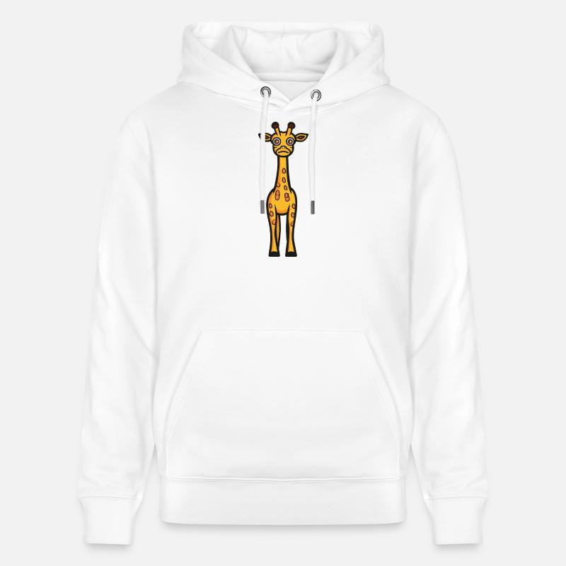 Girafe Halloween Bande dessinée drôle - Sweat à capuche bio CRUISER Stanley/Stella Unisexe - blanc