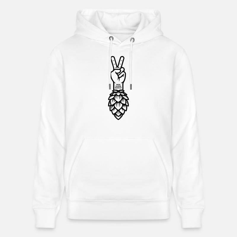 Friede Freunde Bierchen - Stanley/Stella Unisex Bio-Hoodie CRUISER  - Weiß