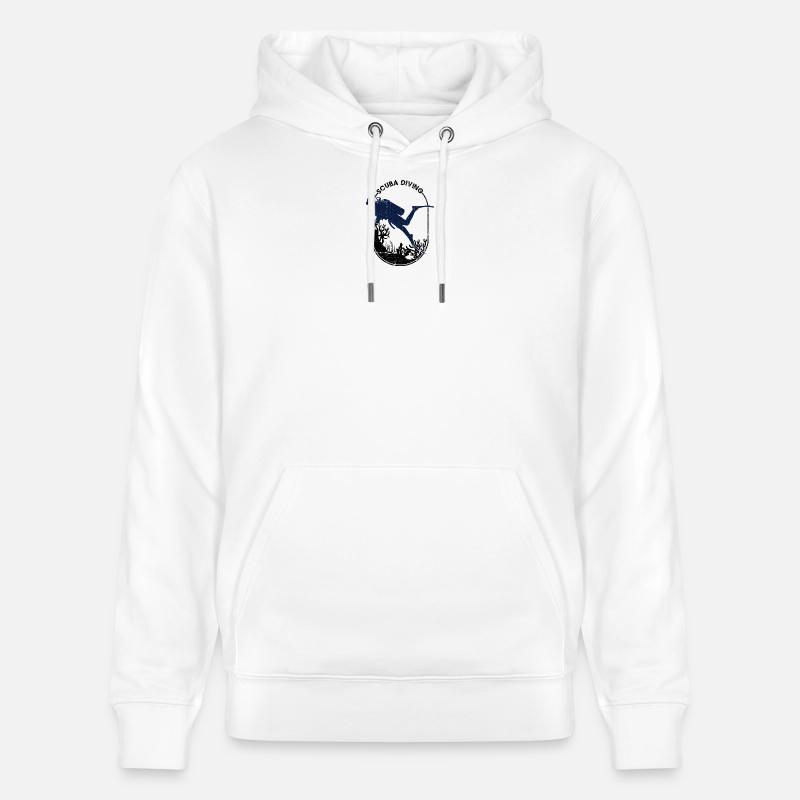 Conception de la silhouette du plongeur - Sweat à capuche bio CRUISER Stanley/Stella Unisexe - blanc