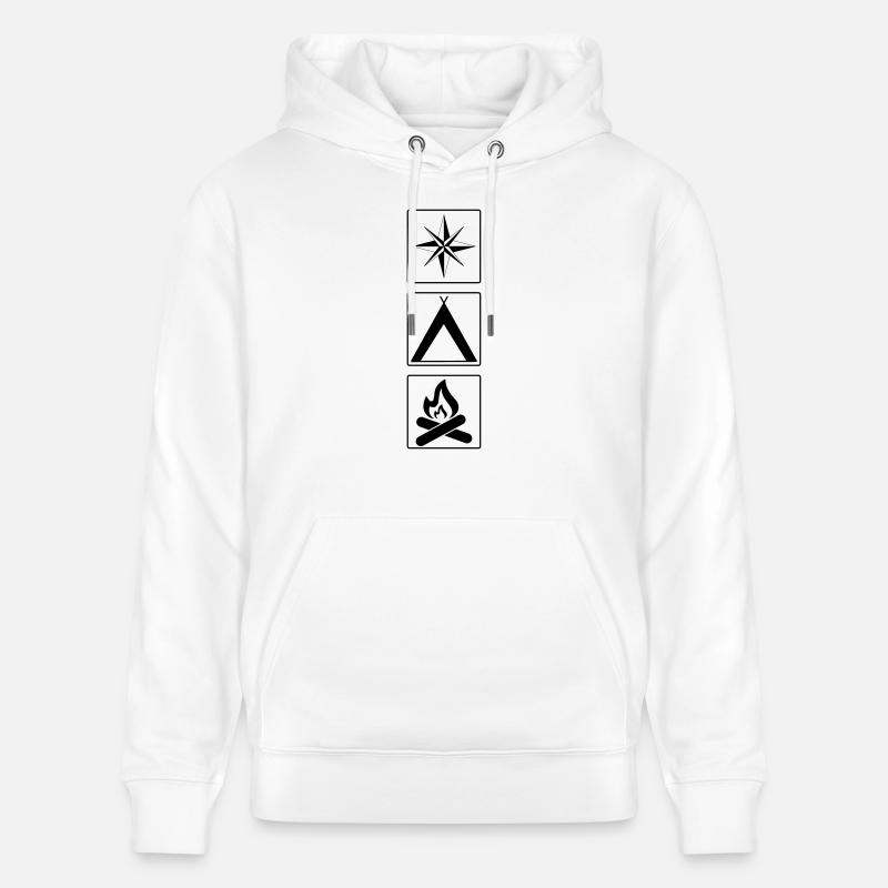 Camping des scouts - Sweat à capuche bio CRUISER Stanley/Stella Unisexe - blanc