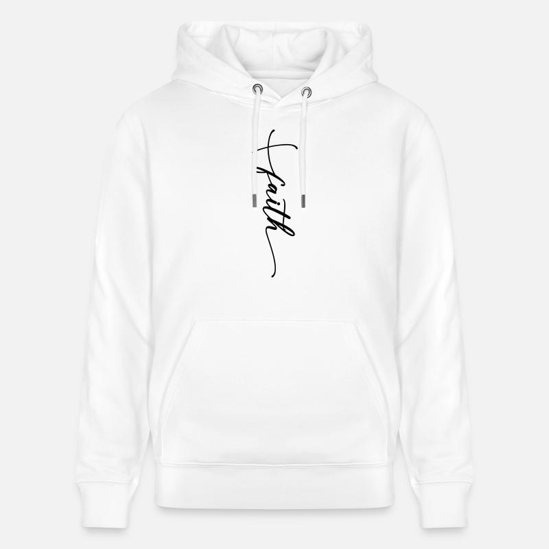 Croix de foi cursive - Sweat à capuche bio CRUISER Stanley/Stella Unisexe - blanc