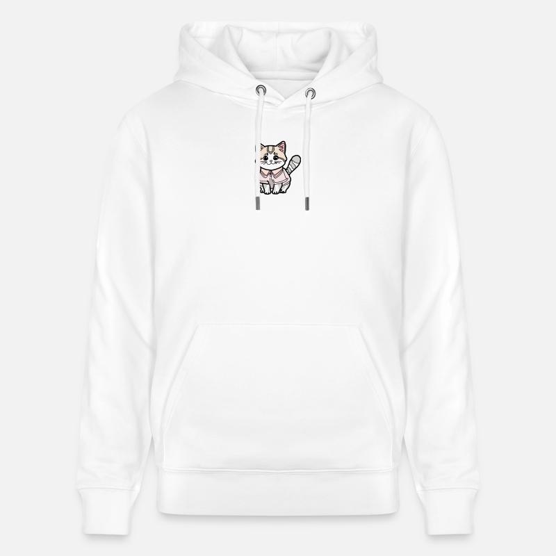 Katze mit Pulli - Stanley/Stella Unisex Bio-Hoodie CRUISER  - Weiß
