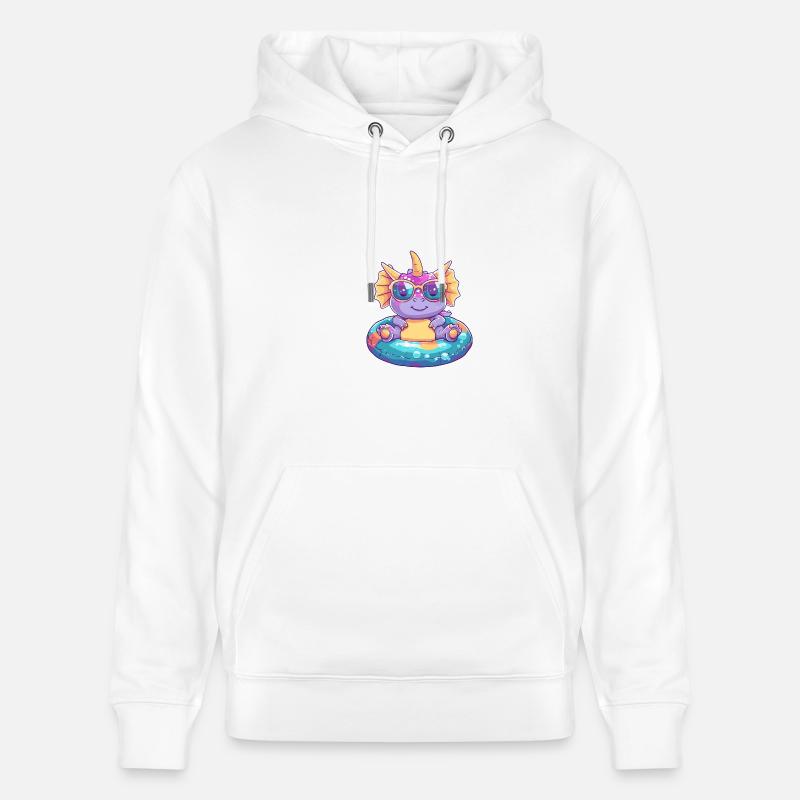 Dinosaurier triceratops Comic Cool - Stanley/Stella Unisex Bio-Hoodie CRUISER  - Weiß