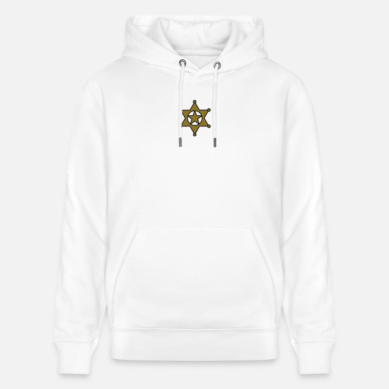 shérif étoile_se6 - Sweat à capuche bio CRUISER Stanley/Stella Unisexe - blanc