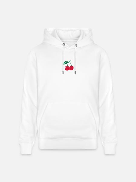 Kirsche, 2fb - Stanley/Stella Unisex Bio-Hoodie CRUISER  - Weiß