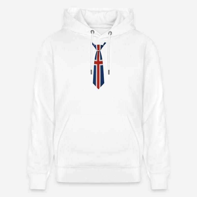 Conception de la cravate Union Jack - Sweat à capuche bio CRUISER Stanley/Stella Unisexe - blanc