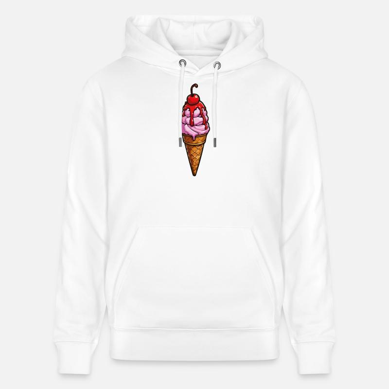 Kirsche Erdbeere Eiscreme - Stanley/Stella Unisex Bio-Hoodie CRUISER  - Weiß