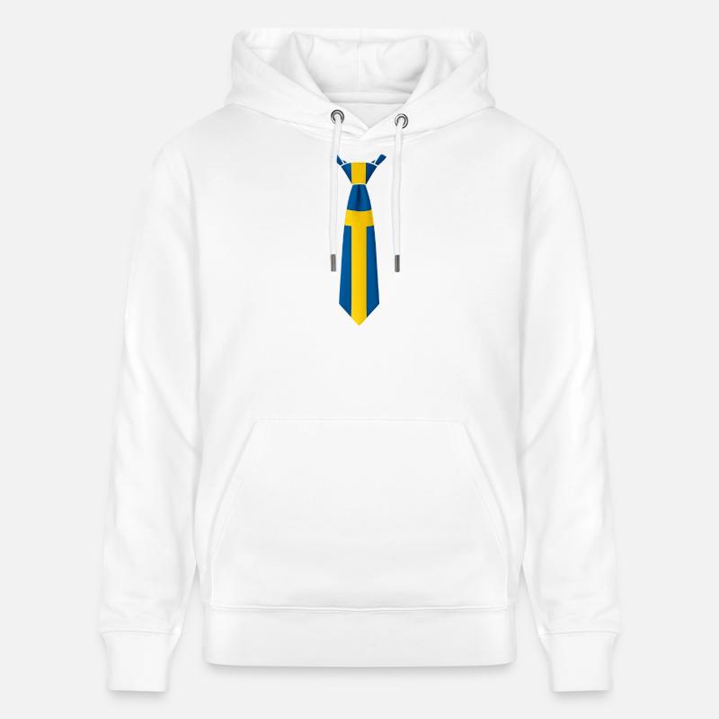 Drapeau suédois à cravate rayée - Sweat à capuche bio CRUISER Stanley/Stella Unisexe - blanc