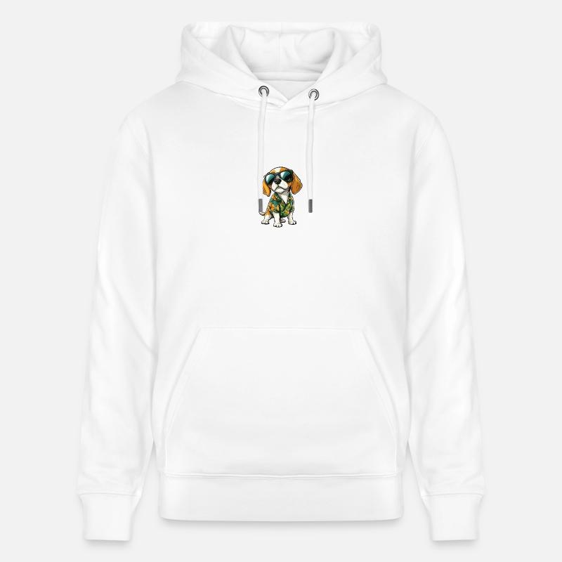 Beagle Chien Cool Été - Sweat à capuche bio CRUISER Stanley/Stella Unisexe - blanc