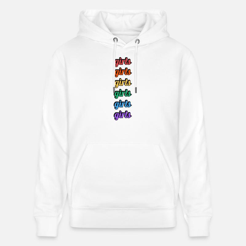 Lesbische Mädchen Regenbogen Text - Stanley/Stella Unisex Bio-Hoodie CRUISER  - Weiß
