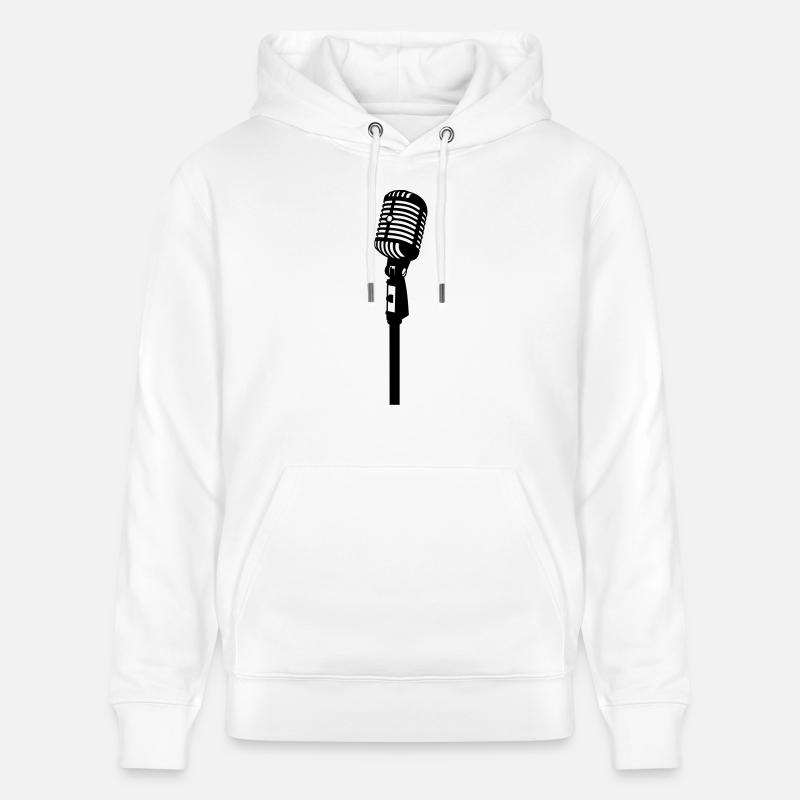 Oldschool Microphone - Sweat à capuche bio CRUISER Stanley/Stella Unisexe - blanc