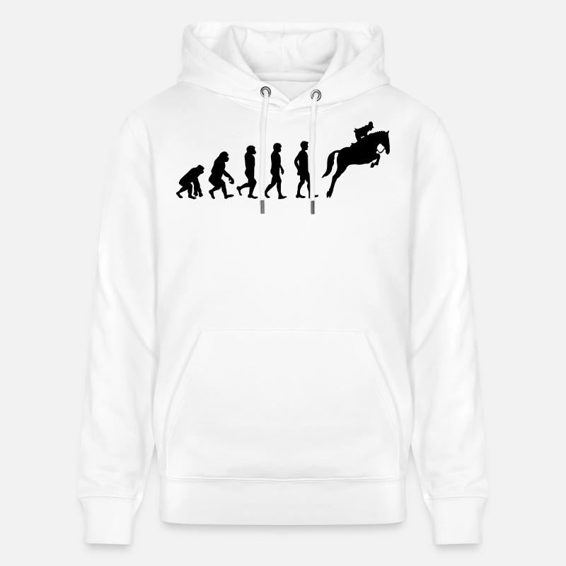 Évolution du cheval - Sweat à capuche bio CRUISER Stanley/Stella Unisexe - blanc