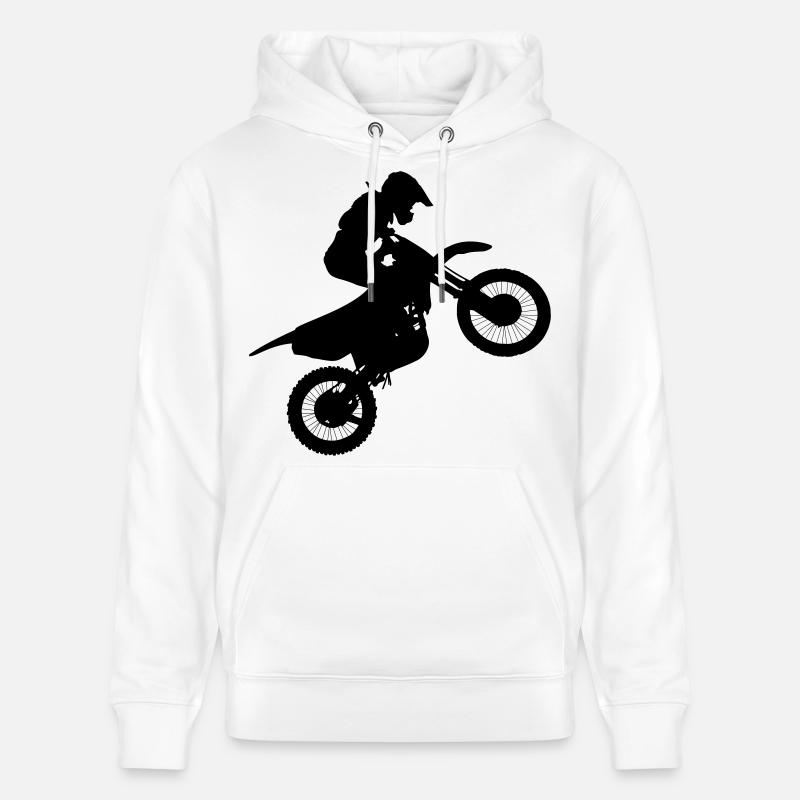 Image du pilote de motocross # - Sweat à capuche bio CRUISER Stanley/Stella Unisexe - blanc