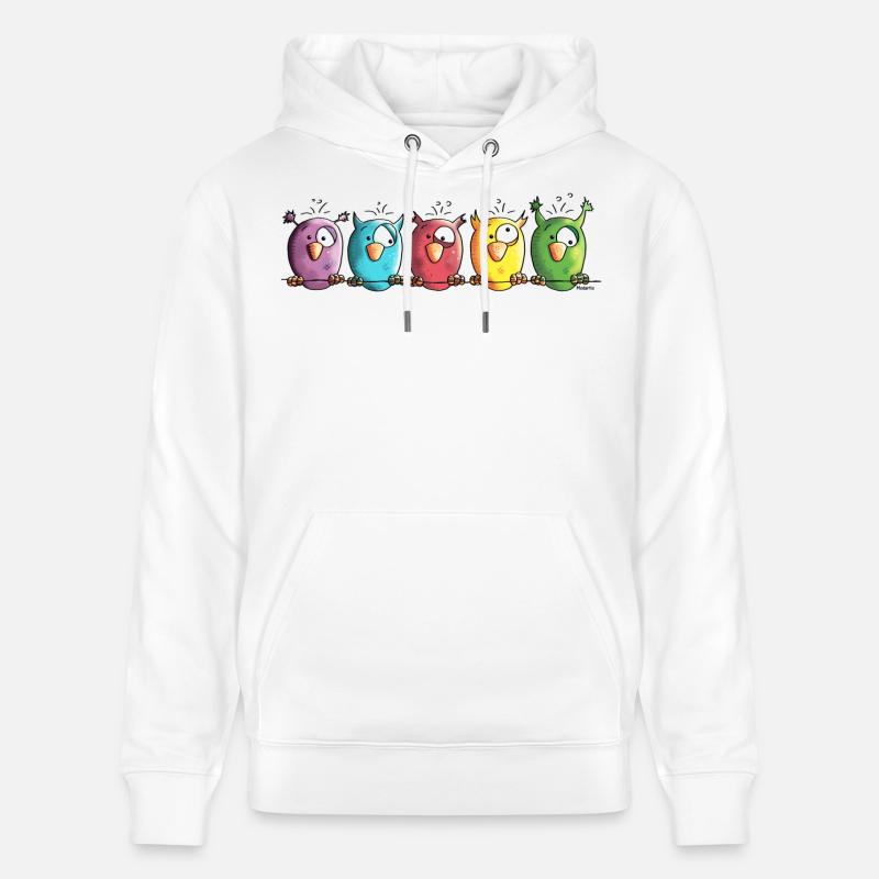 Funny Owls - Eule - Vogel - Stanley/Stella Unisex Bio-Hoodie CRUISER - Weiß