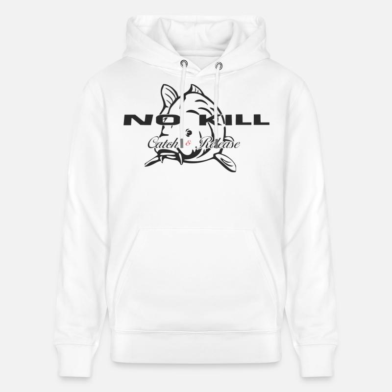 Carpe : no kill, catch and release - Sweat à capuche bio CRUISER Stanley/Stella Unisexe - blanc