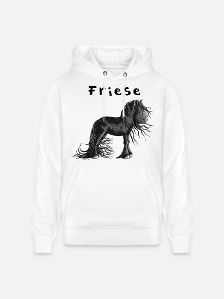 Niedliches Friesenpferd - Stanley/Stella Unisex Bio-Hoodie CRUISER  - Weiß