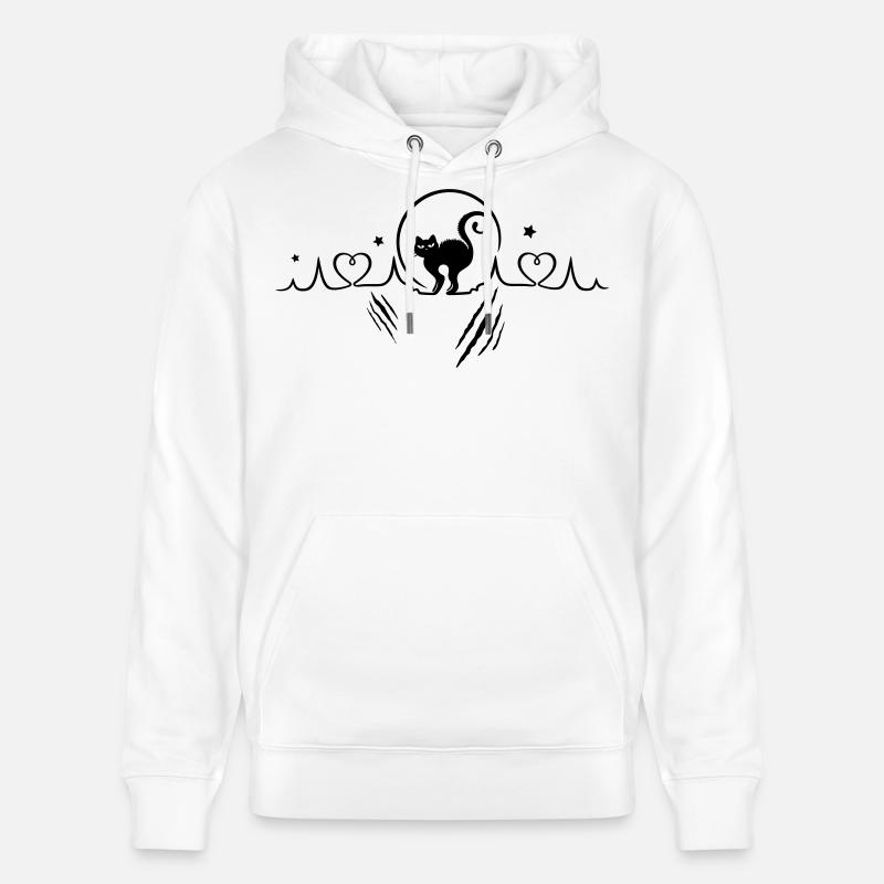 Katze Herzschlag Herzfrequenz Kratzer - Stanley/Stella Unisex Bio-Hoodie CRUISER  - Weiß