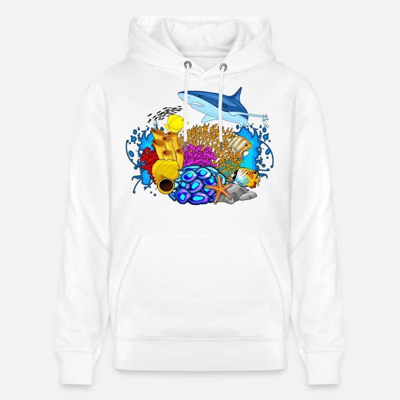 plongée - plongée sous-marine monde vie marine - Sweat à capuche bio CRUISER Stanley/Stella Unisexe - blanc