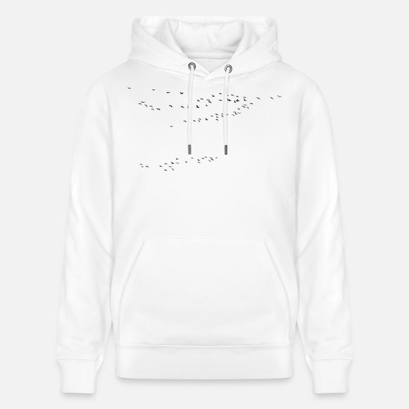 Grue grue printemps oiseaux - Sweat à capuche bio CRUISER Stanley/Stella Unisexe - blanc