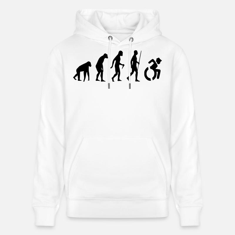 Evolution Rollstuhl. Die Rollstuhl-Evolution * - Stanley/Stella Unisex Bio-Hoodie CRUISER  - Weiß