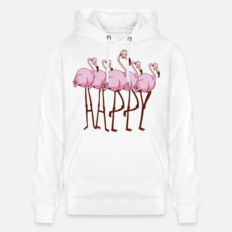 Flamants roses - Sweat à capuche bio CRUISER Stanley/Stella Unisexe - blanc