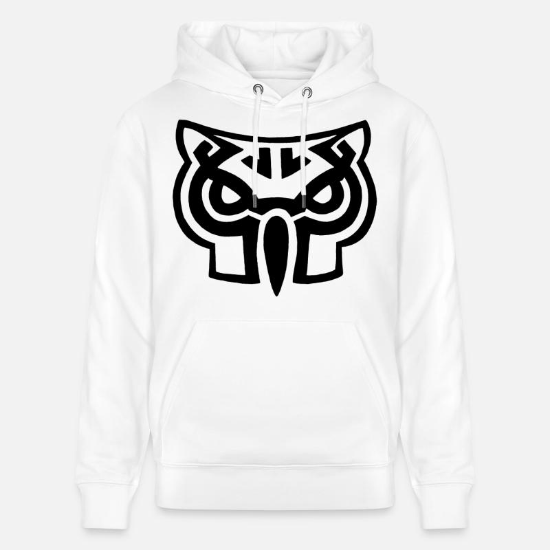 Schwarzer Eulenkopf - Stanley/Stella Unisex Bio-Hoodie CRUISER  - Weiß