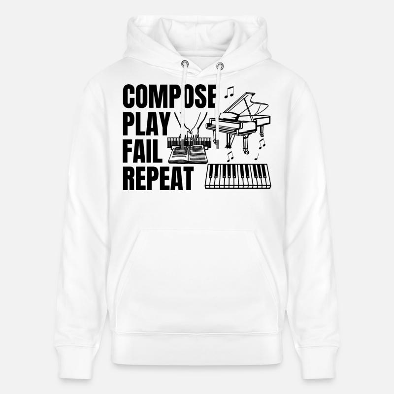 Routine quotidienne du pianiste - Sweat à capuche bio CRUISER Stanley/Stella Unisexe - blanc