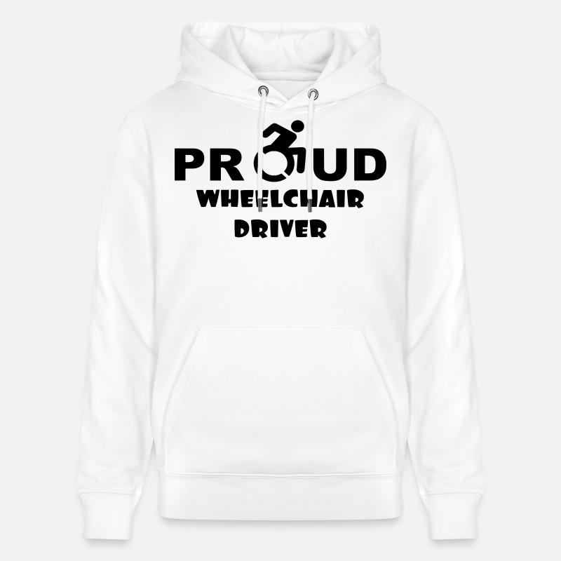 Fier utilisateur d’un fauteuil roulant * - Sweat à capuche bio CRUISER Stanley/Stella Unisexe - blanc