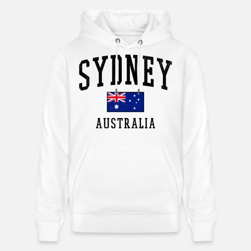 Sydney Australie Drapeau Conception des villes - Sweat à capuche bio CRUISER Stanley/Stella Unisexe - blanc
