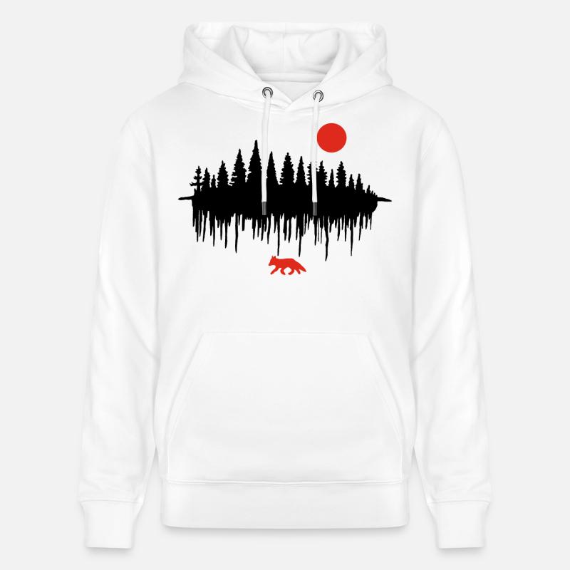 L'appel de la forêt (noir) - Sweat à capuche bio CRUISER Stanley/Stella Unisexe - blanc