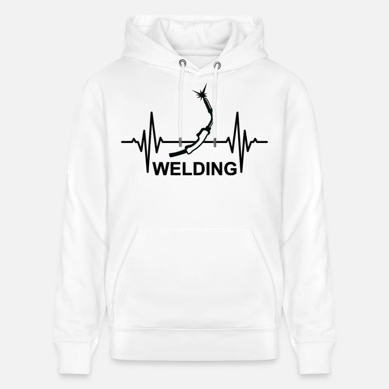 Soudage, ECG, palpitations - Sweat à capuche bio CRUISER Stanley/Stella Unisexe - blanc