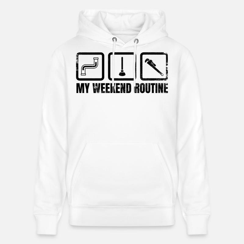 Meine Wochenendroutine - Stanley/Stella Unisex Bio-Hoodie CRUISER  - Weiß