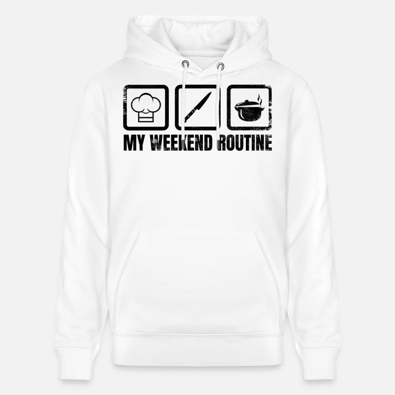 Meine Wochenendroutine - Stanley/Stella Unisex Bio-Hoodie CRUISER  - Weiß