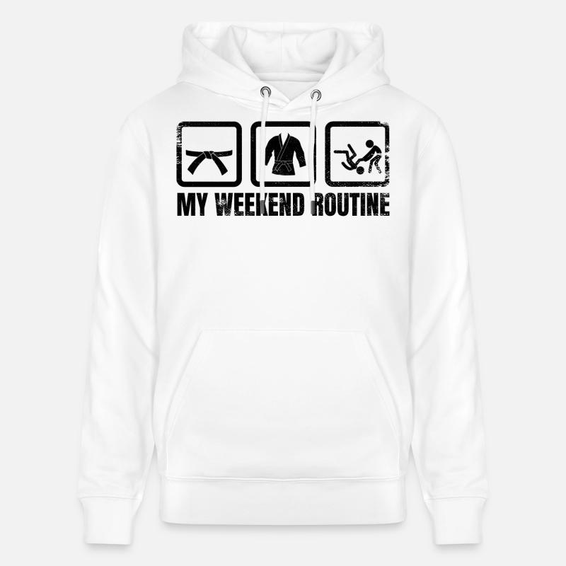 Routine du week-end de judoka - Sweat à capuche bio CRUISER Stanley/Stella Unisexe - blanc