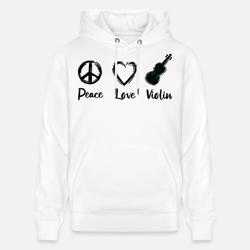 Paix Amour Violon - Sweat à capuche bio CRUISER Stanley/Stella Unisexe - blanc