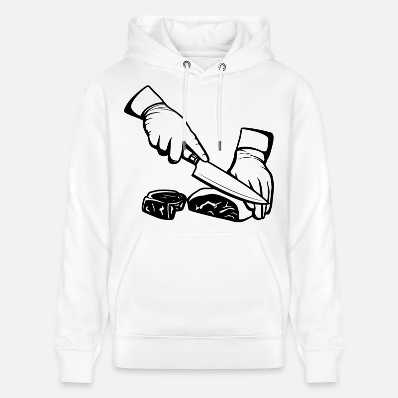 Découpe de la viande - Sweat à capuche bio CRUISER Stanley/Stella Unisexe - blanc