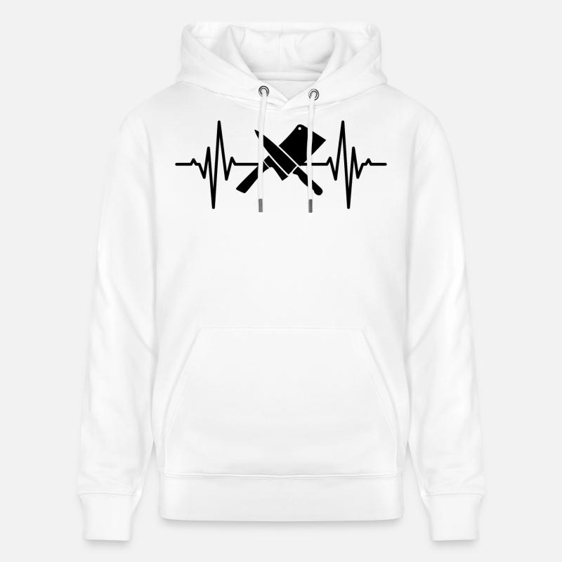Palpitations cardiaques de couperet - Sweat à capuche bio CRUISER Stanley/Stella Unisexe - blanc